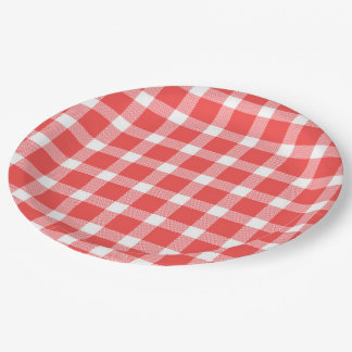 Buffalo Rood Wit Geruit Vakantie Picknick Klassiek Papieren Bordje