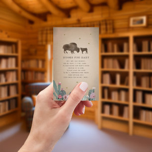 Buffalo Roze Cactus Girl Baby shower Book Request Informatiekaartje