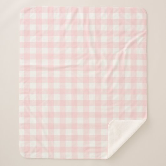 Buffalo Roze Witte Check Mountain Sherpa Deken (Voorkant)