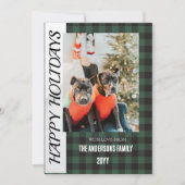 Buffalo ruit Plat Kerstkaart (Voorkant)