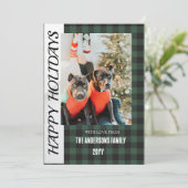 Buffalo ruit Plat Kerstkaart (Staand voorkant)