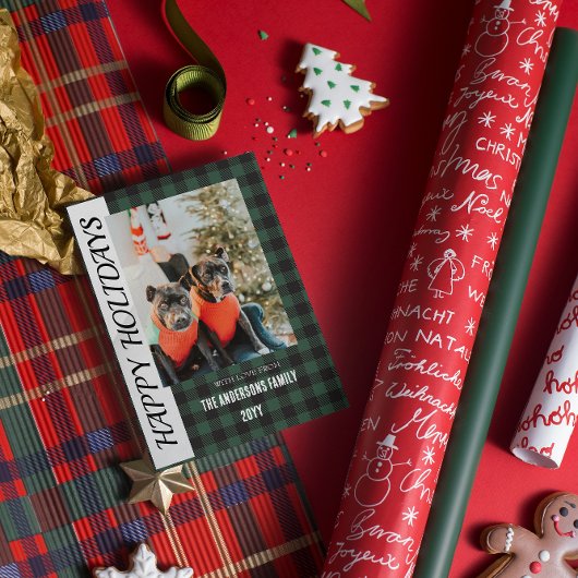 Buffalo ruit Plat Kerstkaart