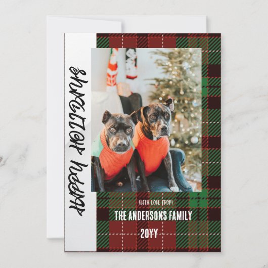 Buffalo ruit platte kerstkaart (Voorkant)