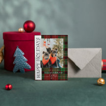 Buffalo ruit platte kerstkaart