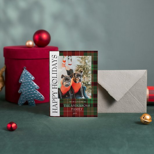 Buffalo ruit platte kerstkaart