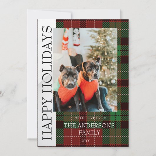 Buffalo ruit platte kerstkaart (Voorkant)