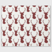 Buffalo ruitjes rendier cadeaupapier (Vlak)