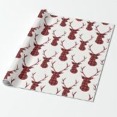 Buffalo ruitjes rendier cadeaupapier (Uitgerold)