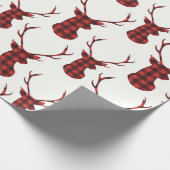 Buffalo ruitjes rendier cadeaupapier (Hoek)