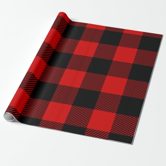 Buffalo ruitpatroon cadeaupapier (Uitgerold)