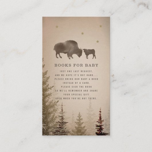 Buffalo Rustic Baby shower Cactus Book Request Informatiekaartje (Voorkant)