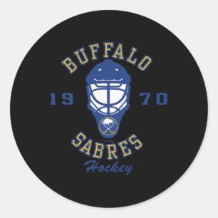Buffalo Sabres ijshockeymasker grijs Nhl officieel Ronde Sticker