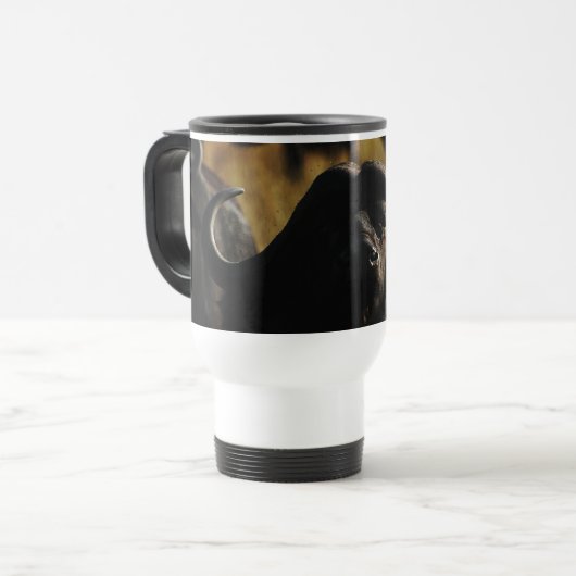 Buffalo - safari groot vijf dier reisbeker (Voorkant links)