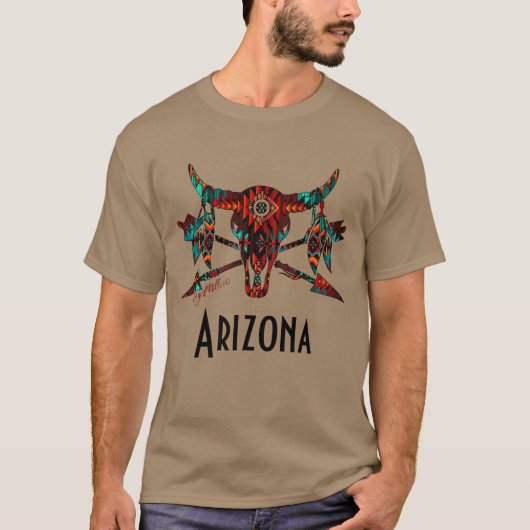 Buffalo Schedel En Pijlen T-Shirt (Voorkant)