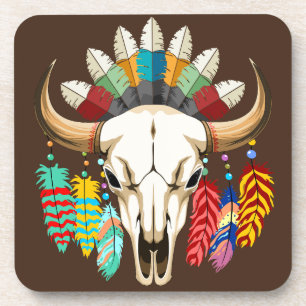 Buffalo Schedel Native American Embleem Bier Onderzetter
