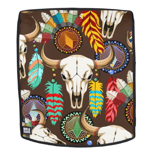 Buffalo Schedel Native American Embleem Rugtassen (Verwijderbaar gezicht)