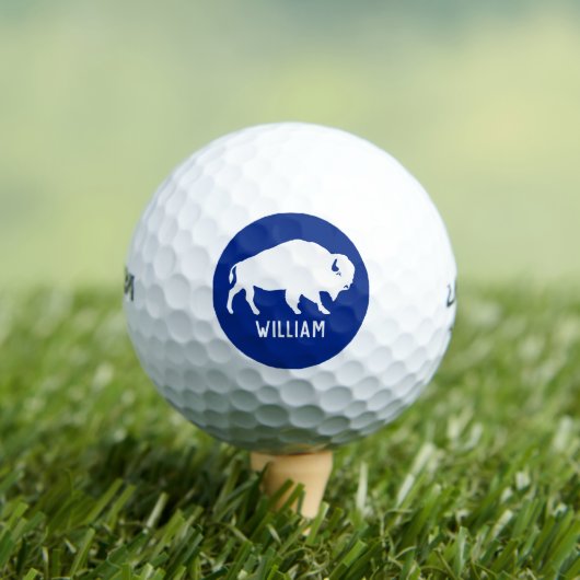Buffalo Silhouet met gepersonaliseerde naam Golfballen (Insitu Shirt)