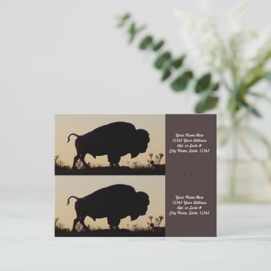 Buffalo Silhouette Bookmarkers Briefkaart (Staand voorkant)