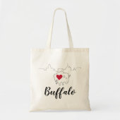 Buffalo Silhouette Illustratie Kunst Tote Bag (Voorkant)