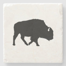 Buffalo Silhouette Marble Stone Onderzetter