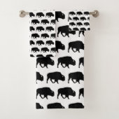 Buffalo Silhouette Pattern Graphic Bad Handdoek (Insitu)