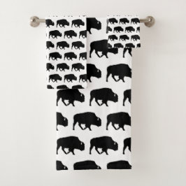 Buffalo Silhouette Pattern Graphic Bad Handdoek