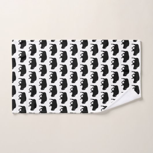Buffalo Silhouette Pattern Graphic Bad Handdoek (Handdoek)