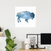 Buffalo Silhouette Poster (Thuiskantoor)
