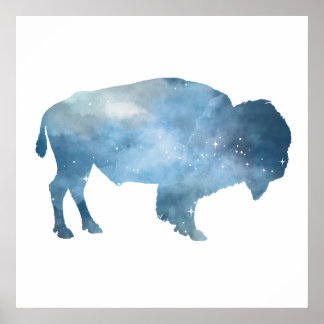 Buffalo Silhouette Poster