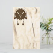 Buffalo Skull Mandala Native American Stationery Briefpapier (Staand voorkant)