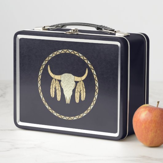 Buffalo Skull Metal Lunchbox (In situ)