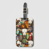 Buffalo Skull Native American Emblem Bagagelabel (Voorkant (verticaal))