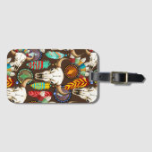 Buffalo Skull Native American Emblem Bagagelabel (Voorkant (horizontaal))