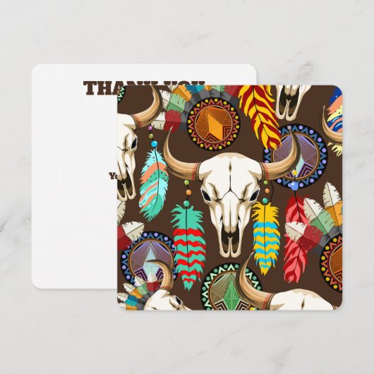 Buffalo Skull Native American Emblem Bedankkaart (Voorkant / Achterkant)