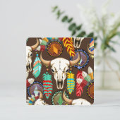 Buffalo Skull Native American Emblem Bedankkaart (Staand voorkant)