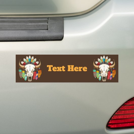 Buffalo Skull Native American Emblem Bumpersticker (Op auto)