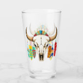 Buffalo Skull Native American Emblem Glas (Achterkant)
