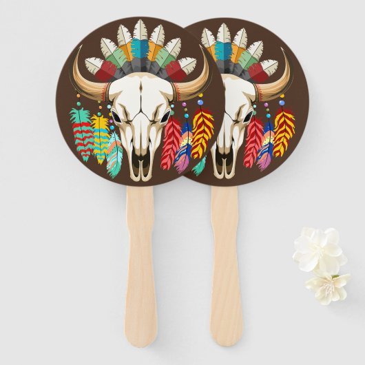 Buffalo Skull Native American Emblem Handwaaier (Voorkant en achterkant)
