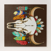 Buffalo Skull Native American Emblem Legpuzzel (Horizontaal)