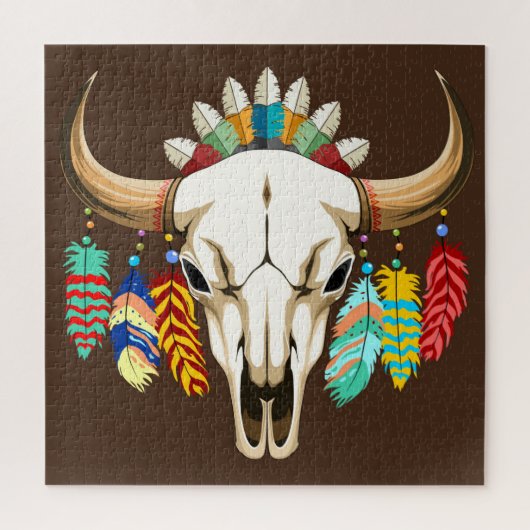 Buffalo Skull Native American Emblem Legpuzzel (Verticaal)