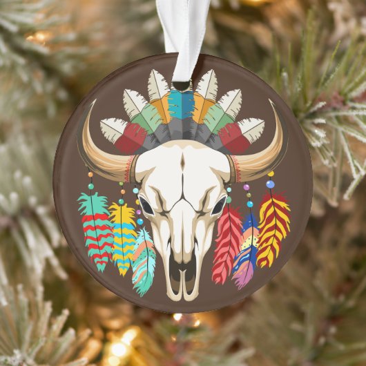 Buffalo Skull Native American Emblem Ornament (Boom)