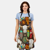 Buffalo Skull Native American Emblem Schort (Gedragen)