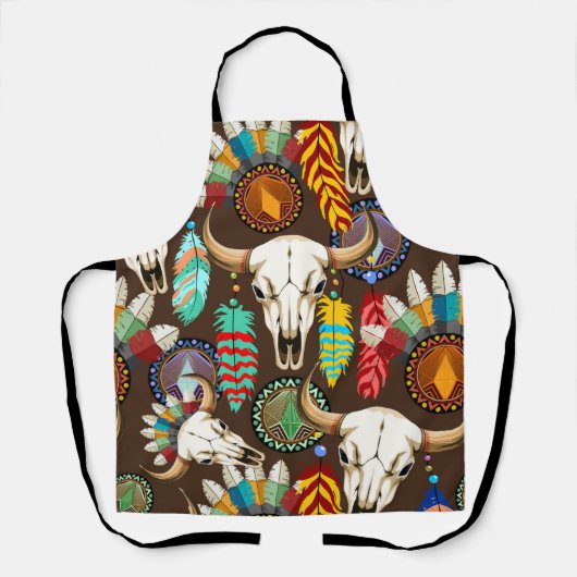 Buffalo Skull Native American Emblem Schort (Voorkant)
