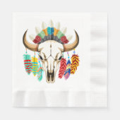 Buffalo Skull Native American Emblem Servet (Voorkant)
