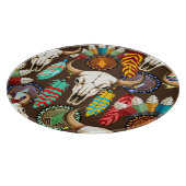 Buffalo Skull Native American Emblem Snijplank (Hoek)