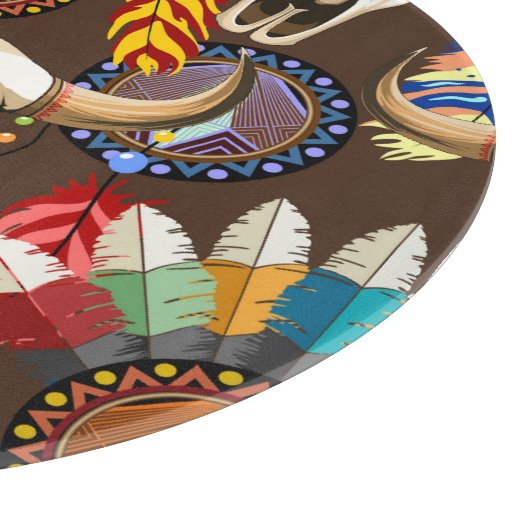 Buffalo Skull Native American Emblem Snijplank (Hoek)