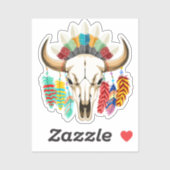Buffalo Skull Native American Emblem Sticker (Vel)