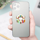 Buffalo Skull Native American Emblem Sticker (Telefoon)