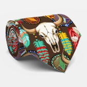 Buffalo Skull Native American Emblem Stropdas (Opgerold)