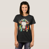 Buffalo Skull Native American Emblem T-shirt (Voorkant volledig)